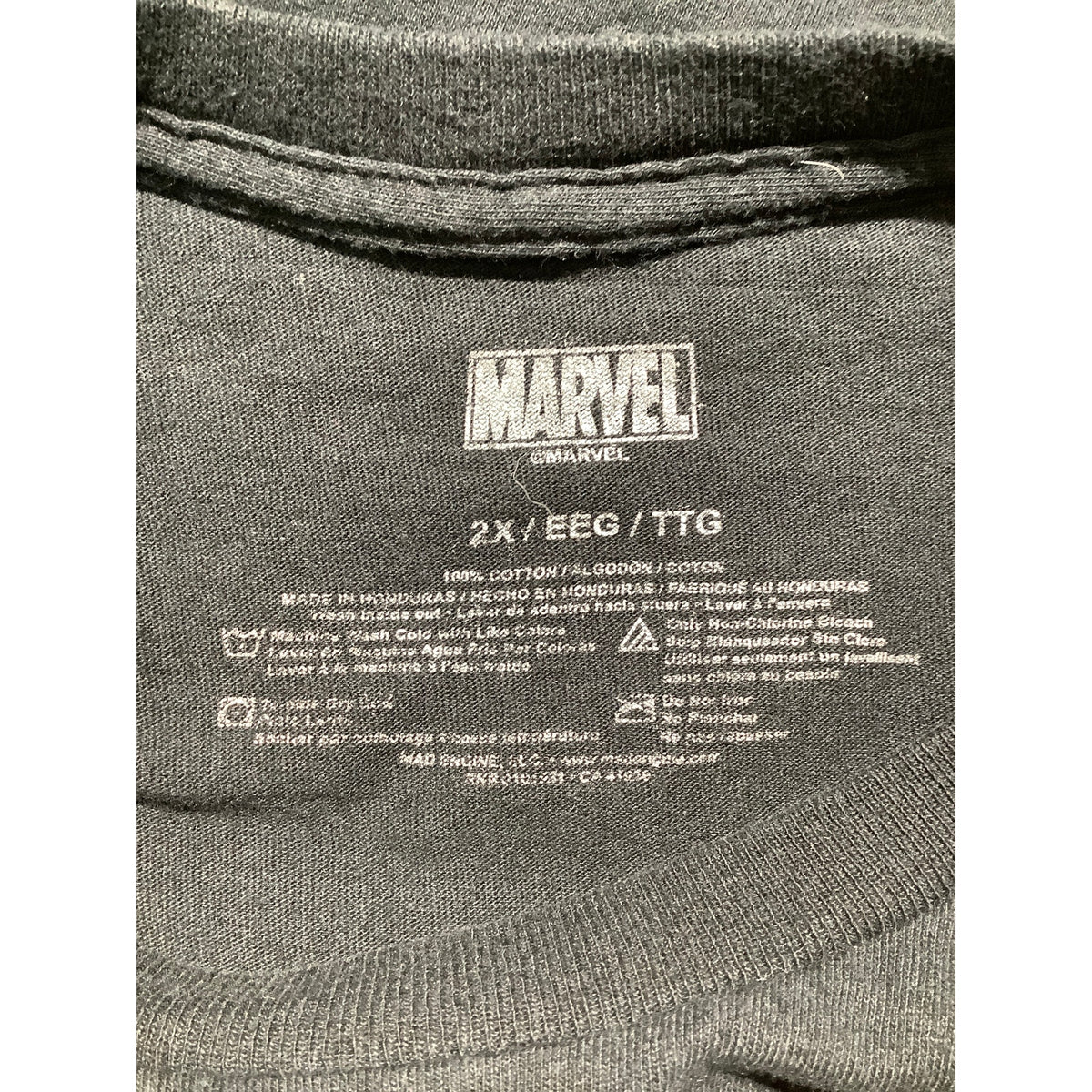 Marvel Men's 2XL Black 100% Cotton Comics Characters Graphic T-Shirt