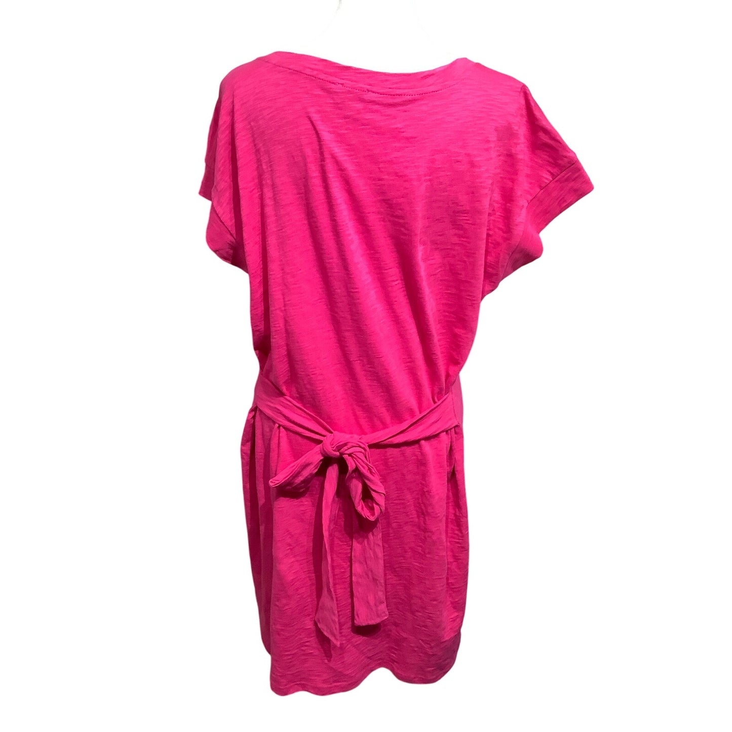 J.Crew Hot Pink Tie Waist Dress Size L - Feminine, Casual, Chic