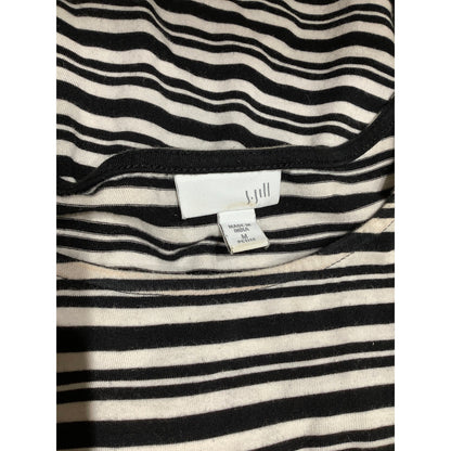 J.Jill Petite Sleeveless Striped Top, Black and White Sz M Office Relaxed Summer