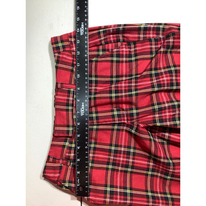 Hot Topic Women's XS Red Plaid Cropped Ankle Pants Punk Goth Trousers