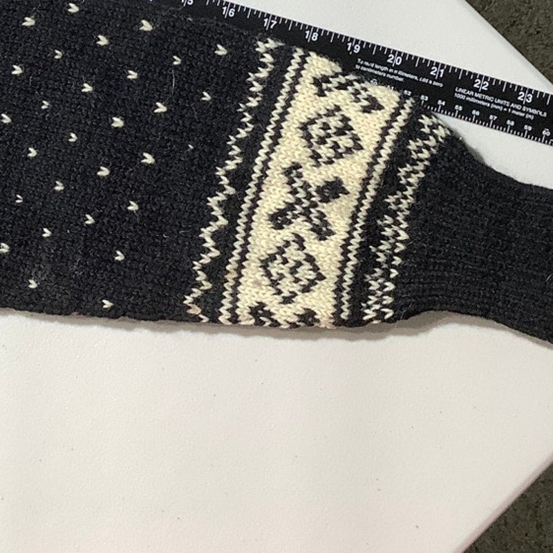 Noise Knit Wool Cardigan Black Multi-Color – Vintage, Nordic, Button Front
