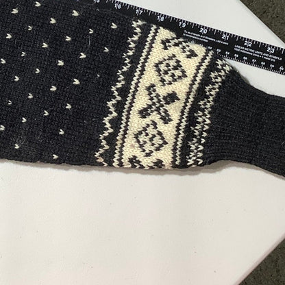 Noise Knit Wool Cardigan Black Multi-Color – Vintage, Nordic, Button Front