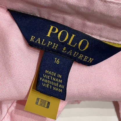 Polo Ralph Lauren Girls Pink Button-Up Shirt Size 16 – Preppy, Classic, Cute