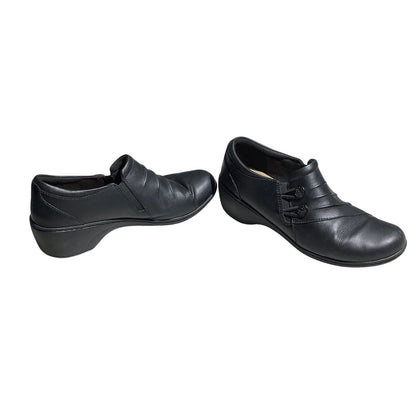 Clarks  Leather Slip-On Shoes Women’s 10 — Comfort, Casual, Button Accent