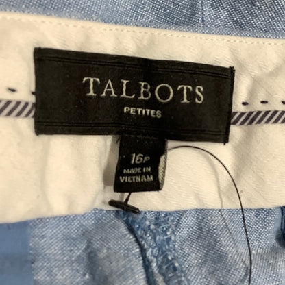 Talbots Light Blue Heathered Linen Cropped Pants M Classic, Comfortable, Casual