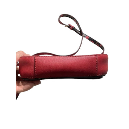 Kate Spade Crossbody Purse – Red, Floral Strap, Leather, Compact