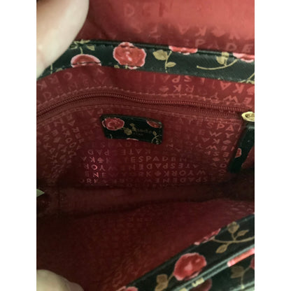 Kate Spade Crossbody Purse – Red, Floral Strap, Leather, Compact