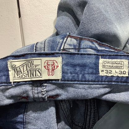 Nation of Saints Men’s Jeans Size 32W x 30L – Stone Wash, Straight, Cotton