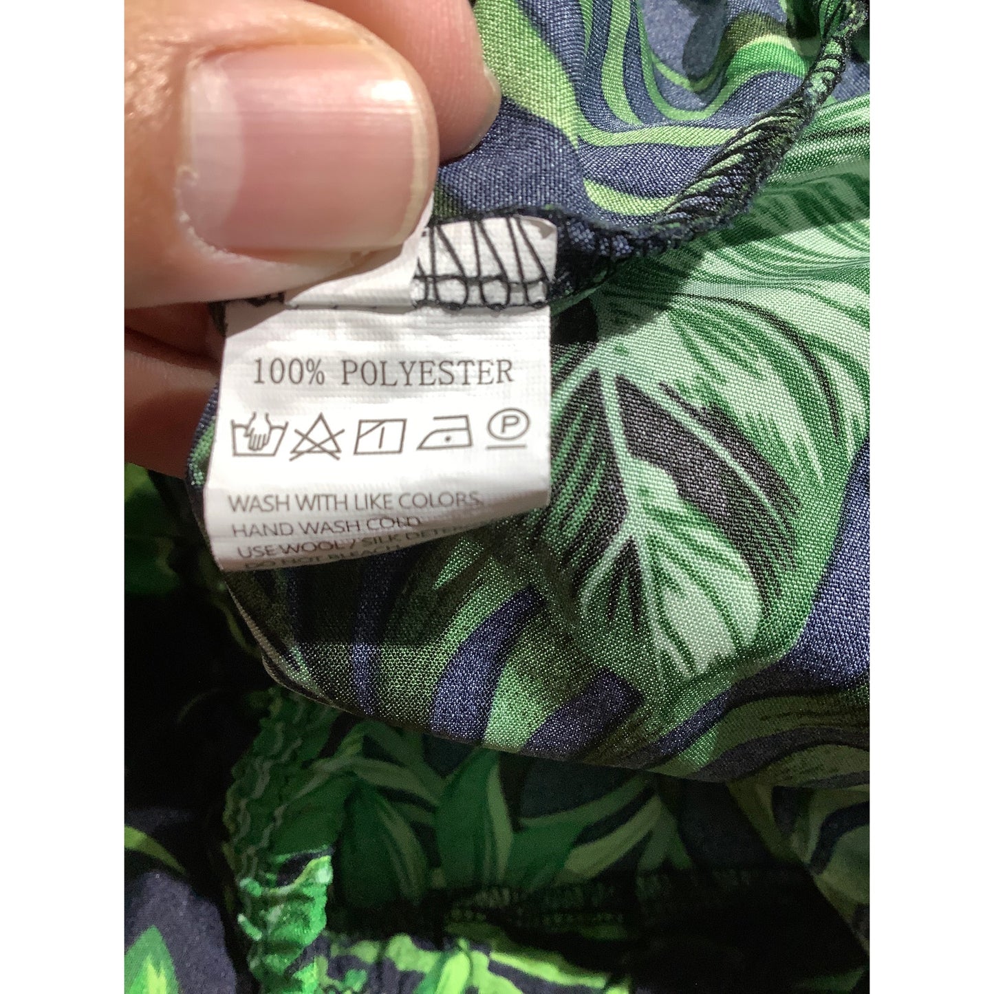 Women’s Long Skirt Size 4XL — Black, Palm Leaf, Maxi