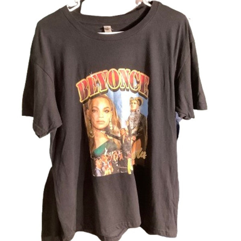 Gildman Beyoncé Graphic T-Shirt Black Men's Large — Concert, Music Icon, Casual