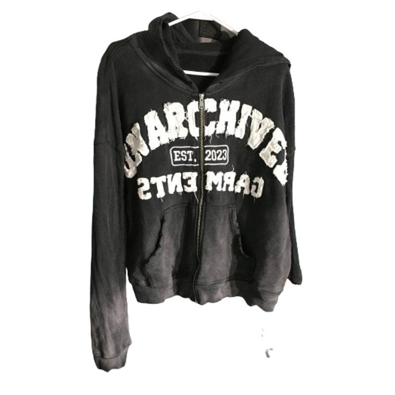 Unarchived Garments Zip Hoodie Size M - Grunge, Streetwear, Edgy, Alternative