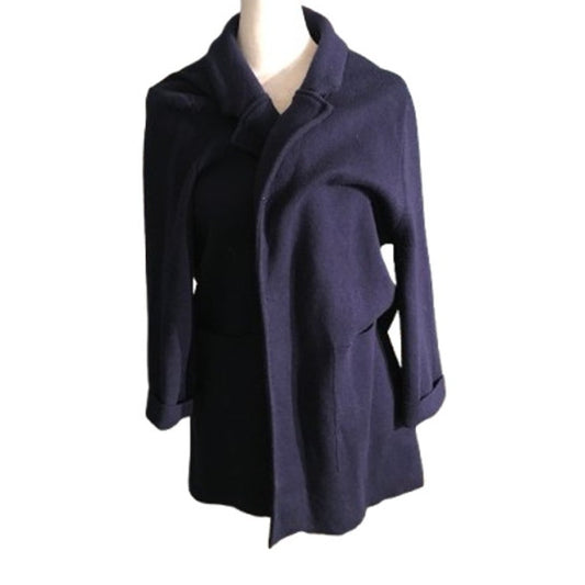 THML Navy Blue Wool Cardigan Size SM - Minimalist, Preppy, Cozy