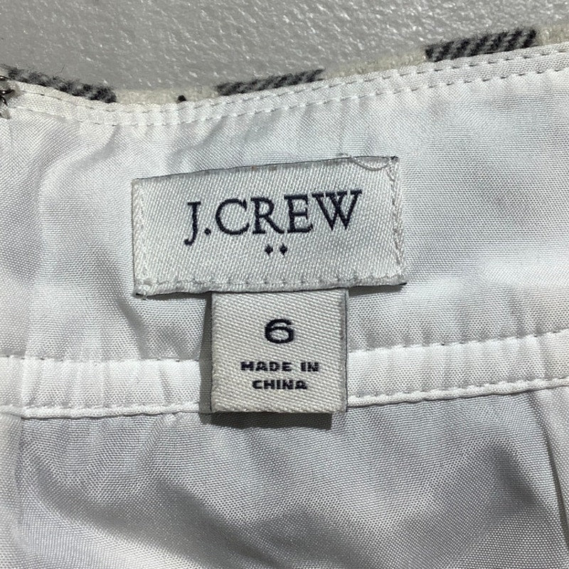 J.Crew Wool-Blend Check Skirt Black/White Women’s 6 — Classic, Preppy, Timeless