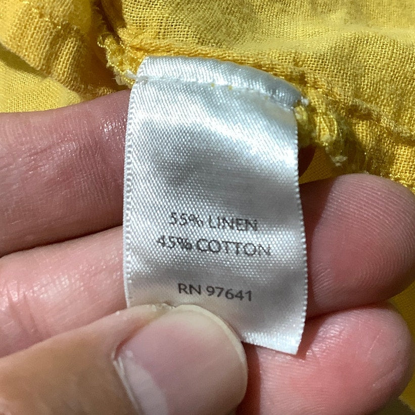 J. Jill Yellow Sleeveless Blouse Women’s XS – Linen , Button Front, Lightweight