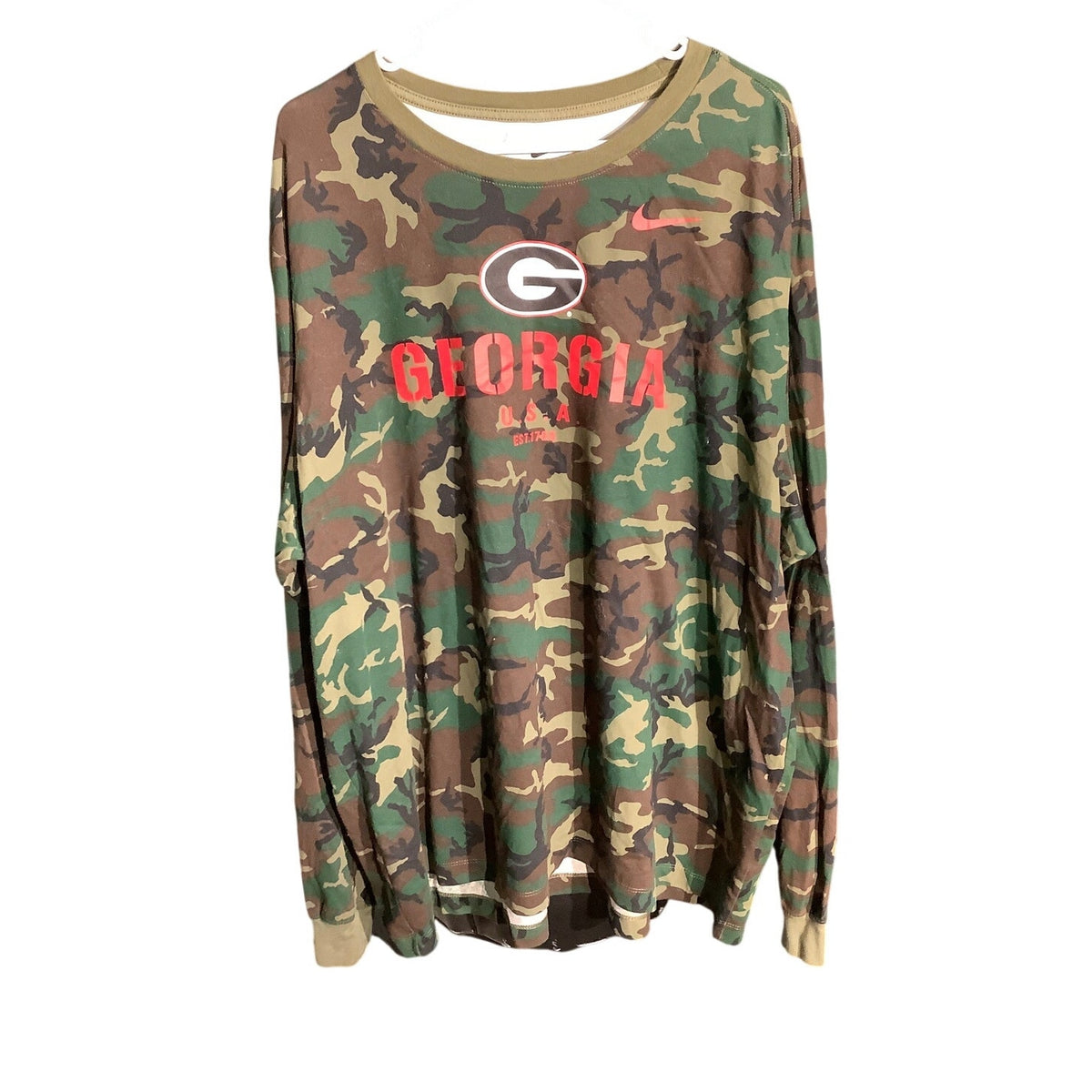 Nike Georgia Bulldogs Men's 3XL Camo Dri-FIT Long Sleeve Football Shirt
