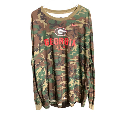 Nike Georgia Bulldogs Men's 3XL Camo Dri-FIT Long Sleeve Football Shirt