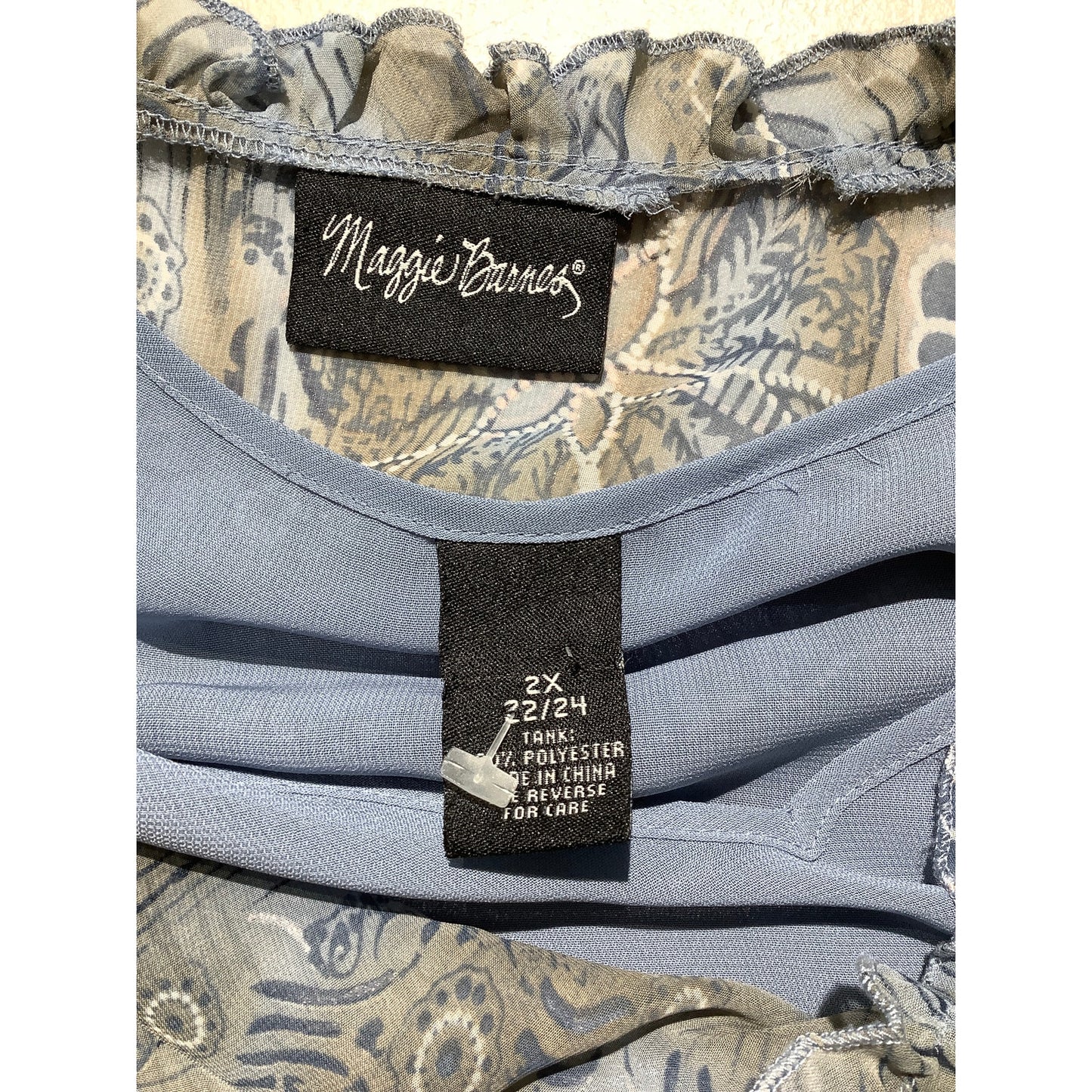 Maggie Barnes Blouse Women’s Size 2X – Boho, Flowy, Mixed Print