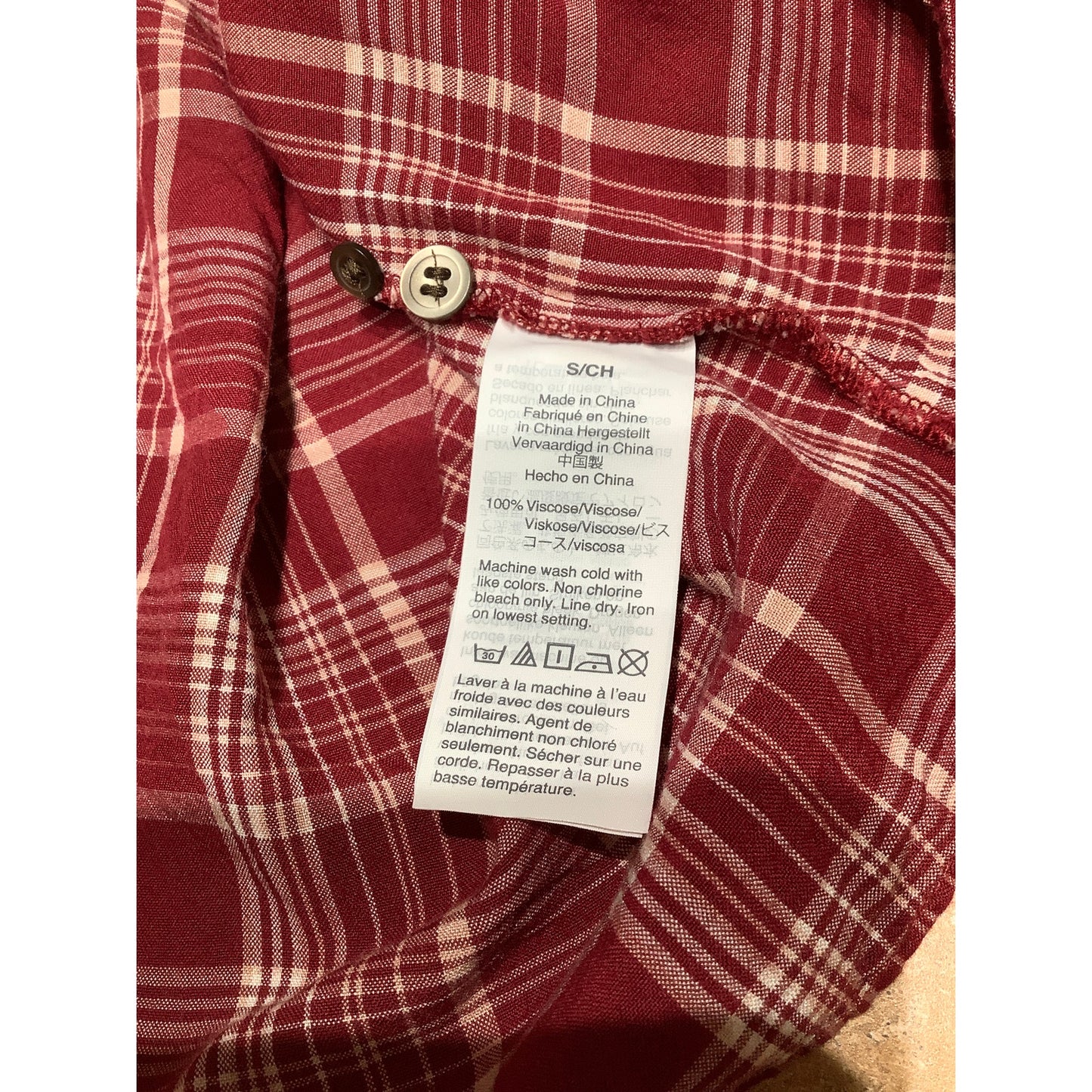 Madewell Women's Plaid Shirt Top S Long Sleeve Button-Down Casual Rustic Boho