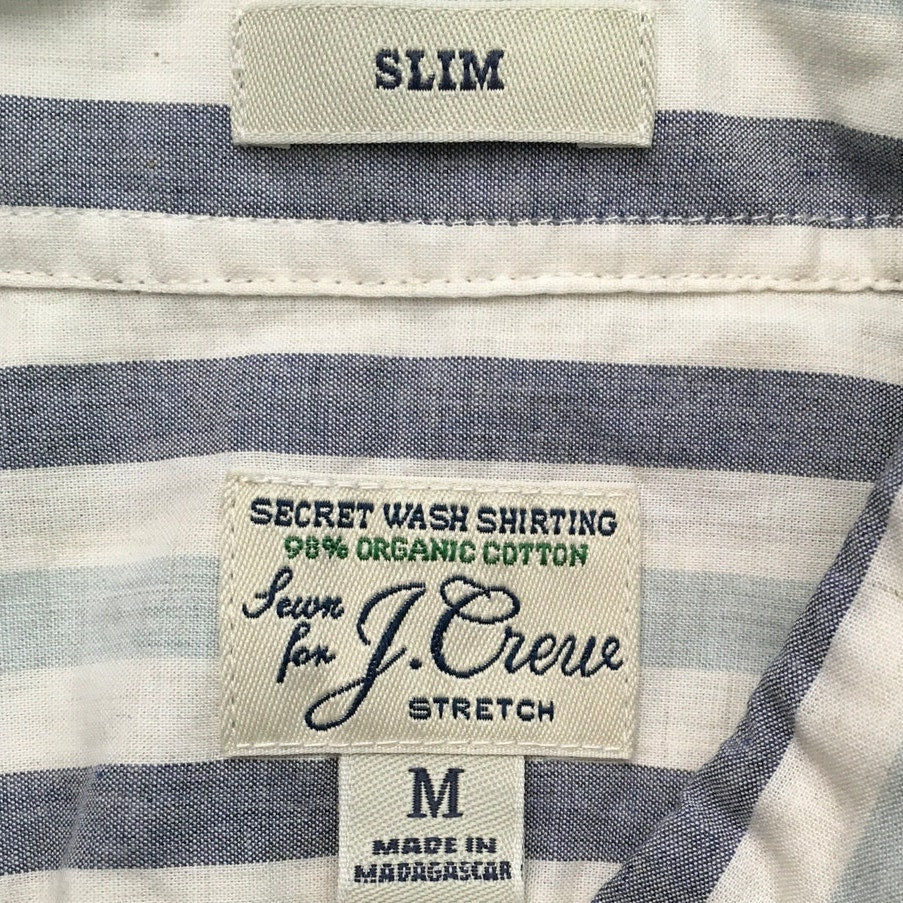 J. Crew Men's Striped Button-Up Shirt - Size M - Preppy, Classic, Coastal