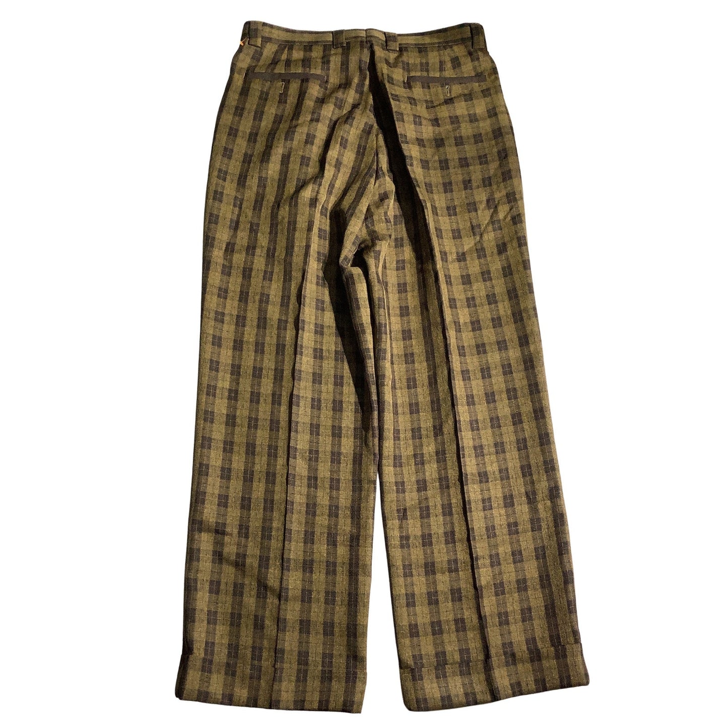 Giorgio Brutini Plaid Dress Pants Men’s 34W x 32L – Vintage, Formal, Cuffed Hem