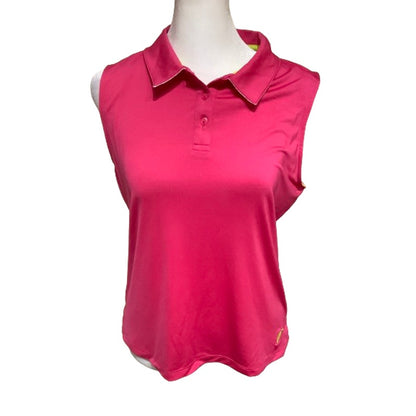 Turtle & Tees Pink Sleeveless Golf Polo Top XL - Sporty, Comfortable, Stylish