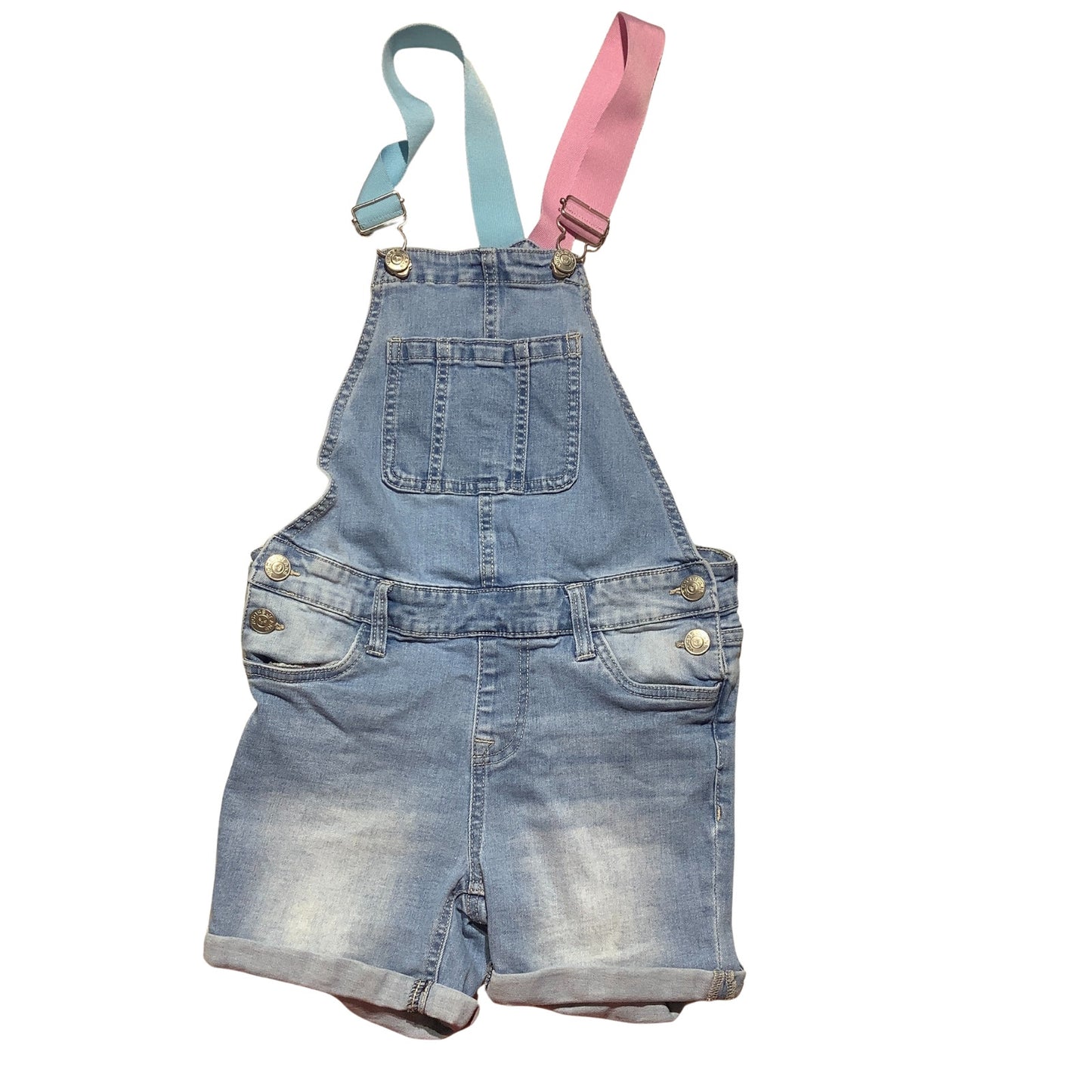Vigoss Denim Short Overalls Child Size M (9–10) — Casual, Adjustable, Classic