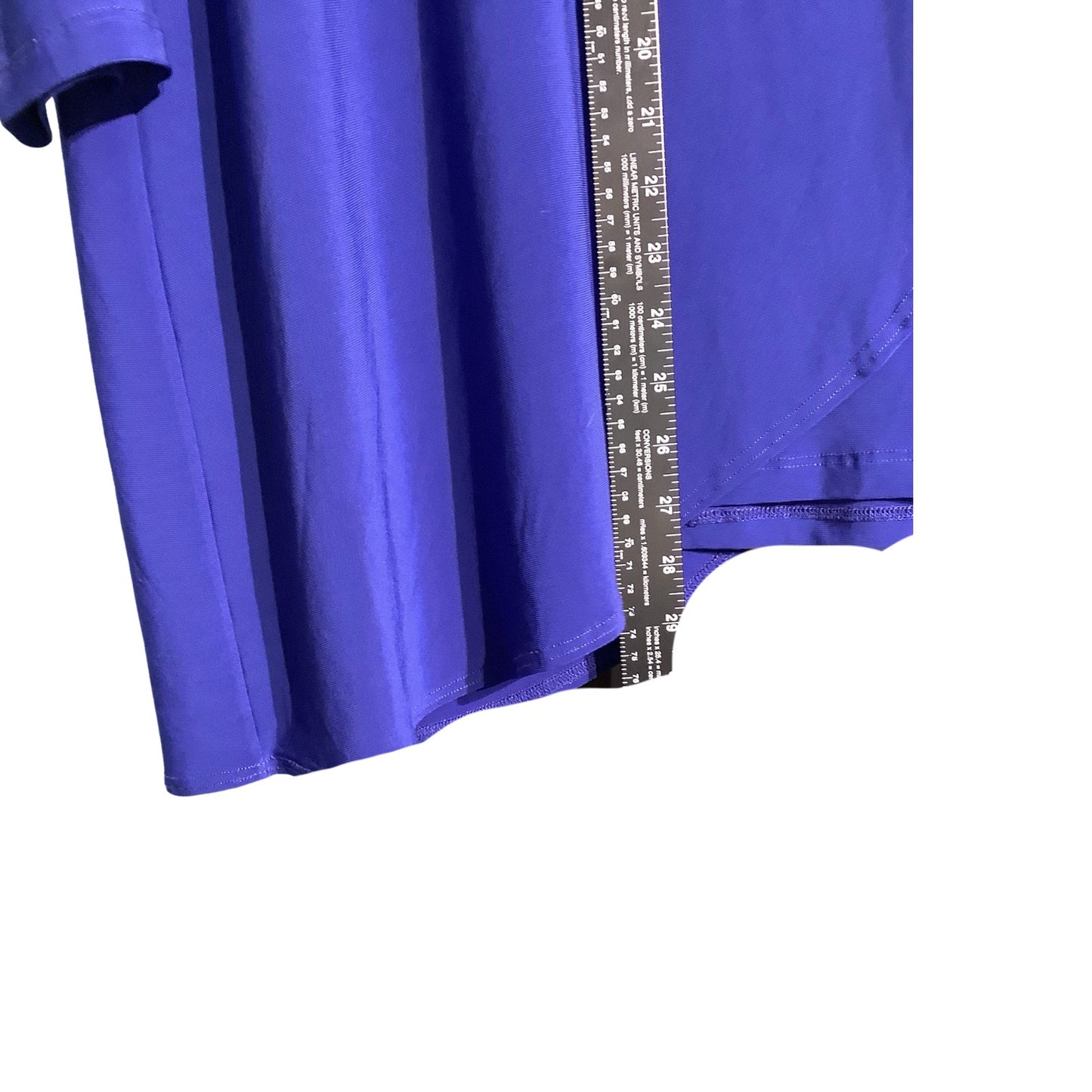 Ciara Sun Woo Bright Blue Blouse Women’s Size 1X – Drape, Stretch, Elegant