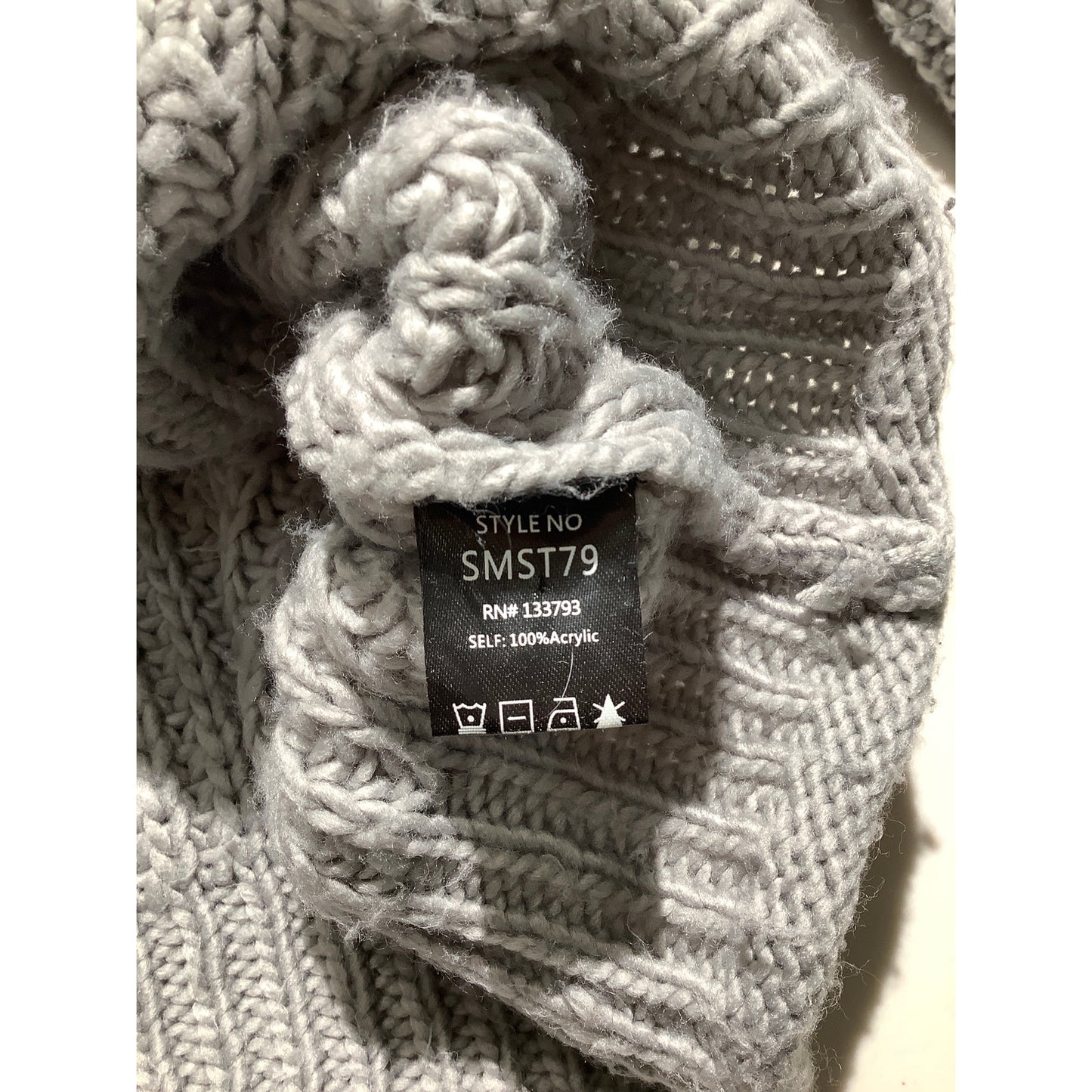 POL Light Gray Chunky Knit Sweater Women’s Size Small — Oversized, Cozy, Boho