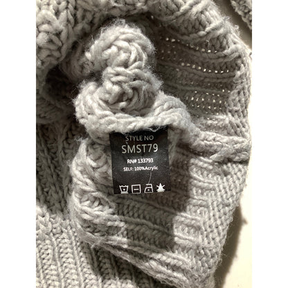 POL Light Gray Chunky Knit Sweater Women’s Size Small — Oversized, Cozy, Boho