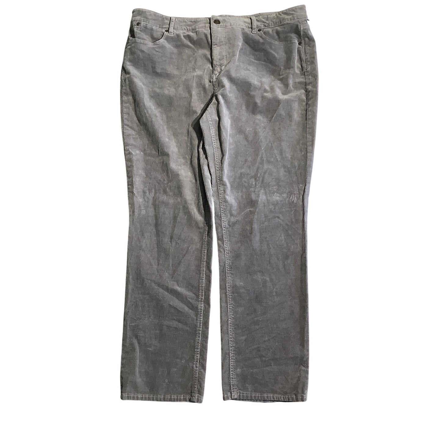 Talbots Light Gray Corduroy Pants Women’s 16P - Soft, Casual, Flawless Fit