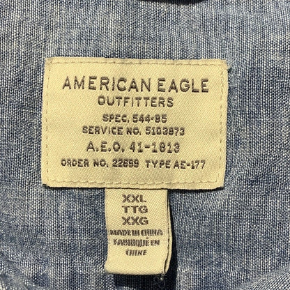 American Eagle enim Wash Button-Up Shirt Men’s XXL— Casual, Cotton, Short Sleeve