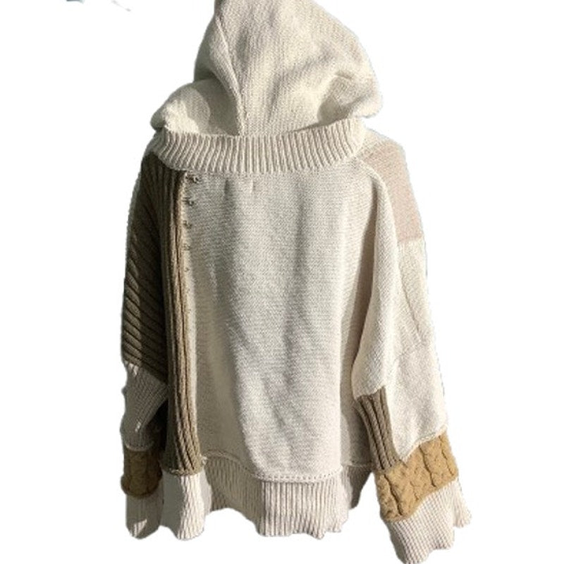 POL Hooded Sweater Top Women’s Size S/M — Boho, Patchwork, Oversized