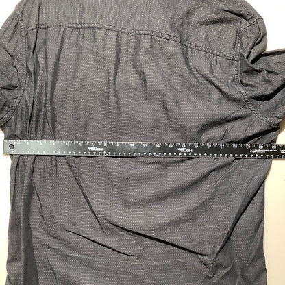 Rock & Republic Men's L Black 100% Cotton Textured Long Sleeve Button Down