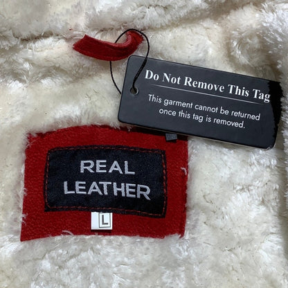 Real Leather Bright Red Suede Jacket Men’s L NWT — Aviator, Y2K, Statement