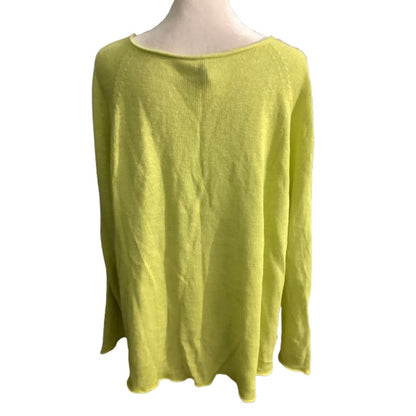 Eileen Fisher Lime Green Linen Sweater 1X – Minimalist, Lightweight, Effortless