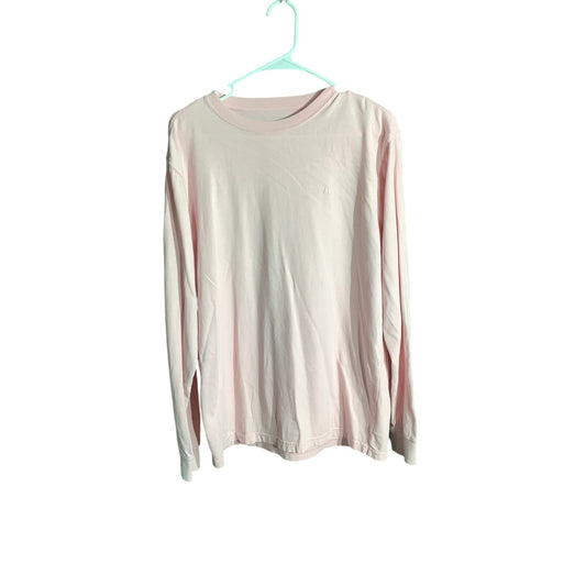 American Eagle Men's M Pink 100% Cotton Long Sleeve Crewneck T-Shirt