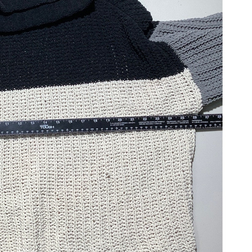 POL Colorblock Turtleneck Poncho Sweater Women S — Oversized, Boho, Cozy