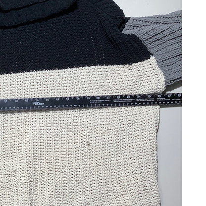 POL Colorblock Turtleneck Poncho Sweater Women S — Oversized, Boho, Cozy