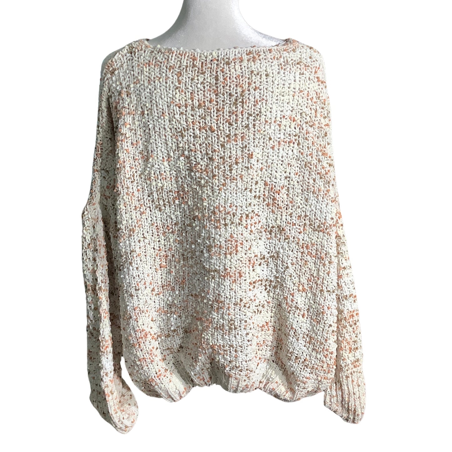 White Birch Confetti Knit Sweater Women Small — Oversized, Cozy, Casual