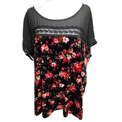 Faith and Joy Velvet Floral Top Size 3X - Romantic, Feminine, Boho