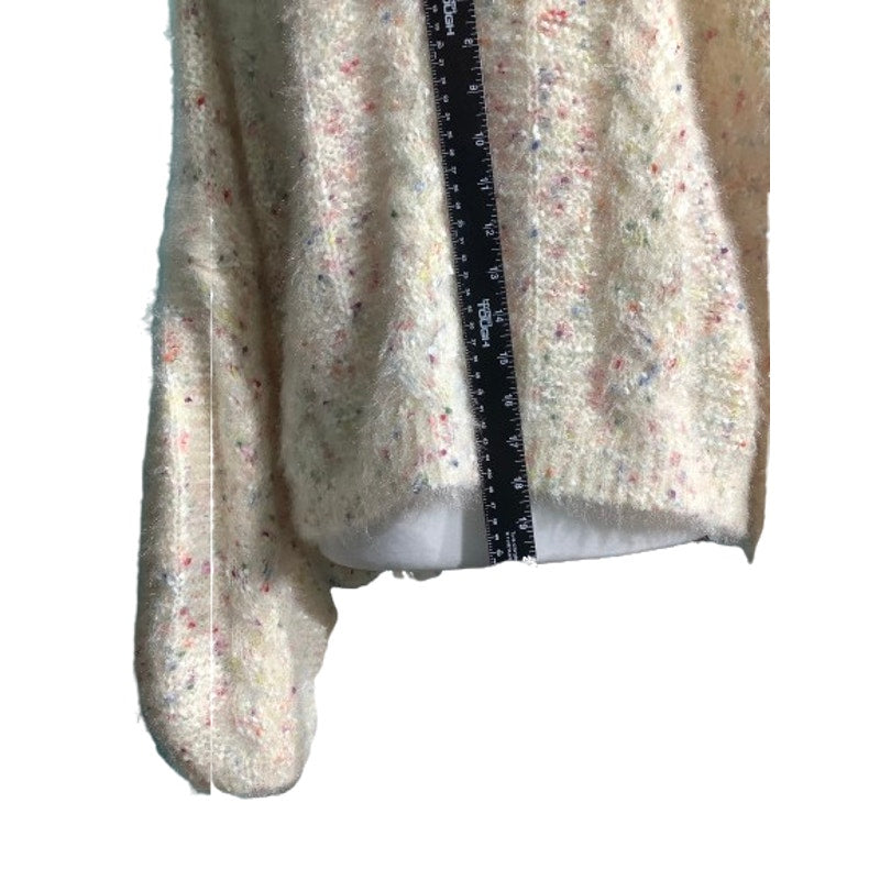 POL Ivory Fuzzy Confetti Sweater Top Women’s Size S/M — Boho, Cozy, Oversized