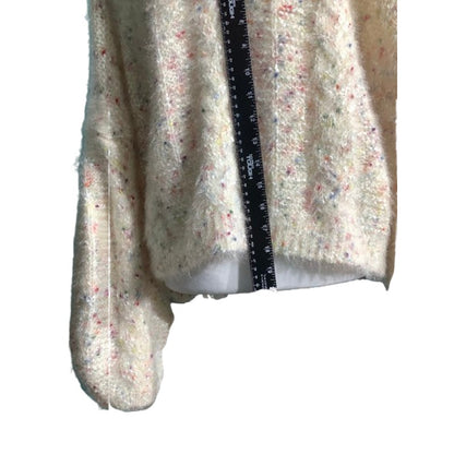 POL Ivory Fuzzy Confetti Sweater Top Women’s Size S/M — Boho, Cozy, Oversized