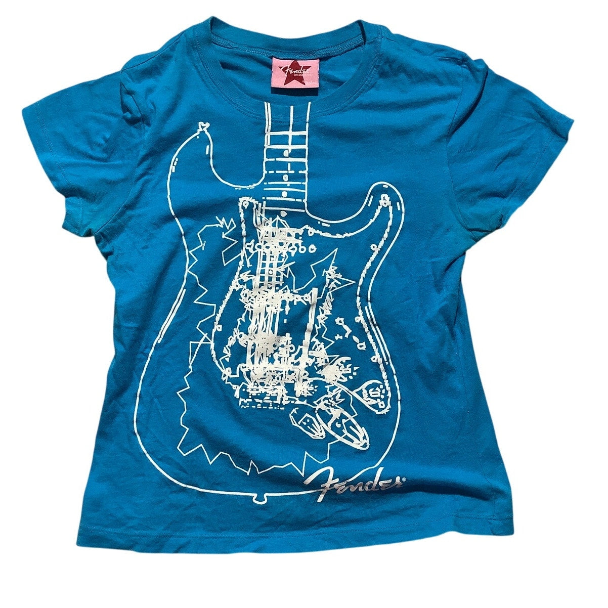 Fender Guitar Graphic Tee Child Size Large – Music, Cotton, Short Sleeve