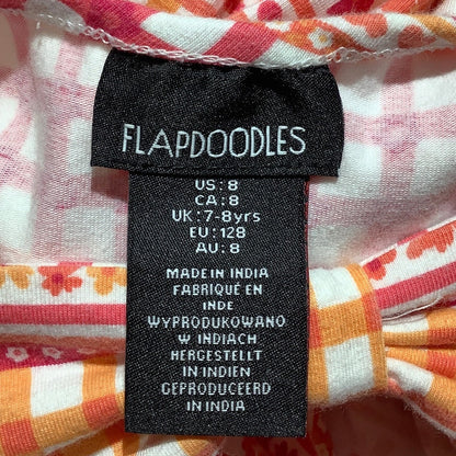 Flapdoodles Multi-Pattern Dress Girls Size 8 — Short Sleeve, Pockets, Casual