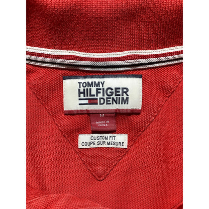 Tommy Hilfiger Men's Medium Red 100% Cotton Custom Fit Polo Shirt