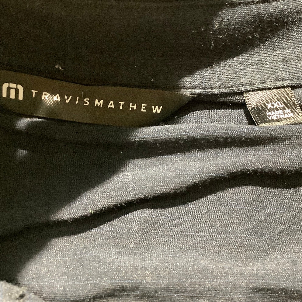 TravisMathew Men’s XXL Black Golf Performance Polo — Sporty, Athletic, Casual