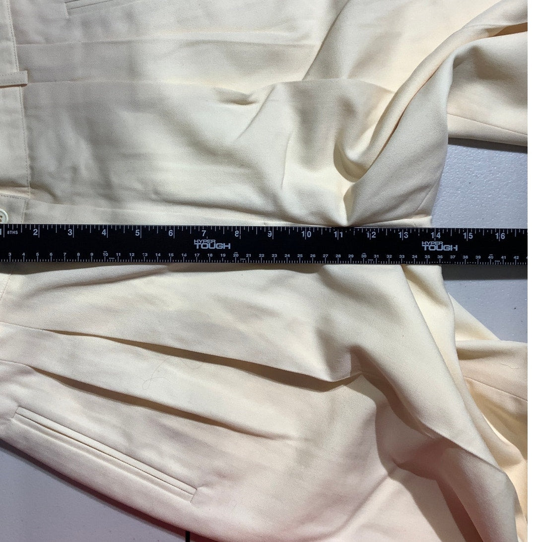 Liz Claiborne Cream Dress Slacks Women 10 — 100% Wool, Career, Classic