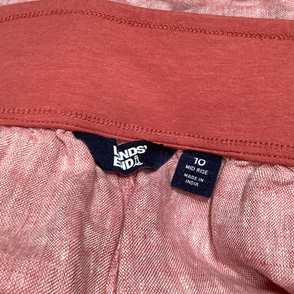 Land's End Red/Pink Linen Pants, Size 10 - Casual, Relaxed, Summer