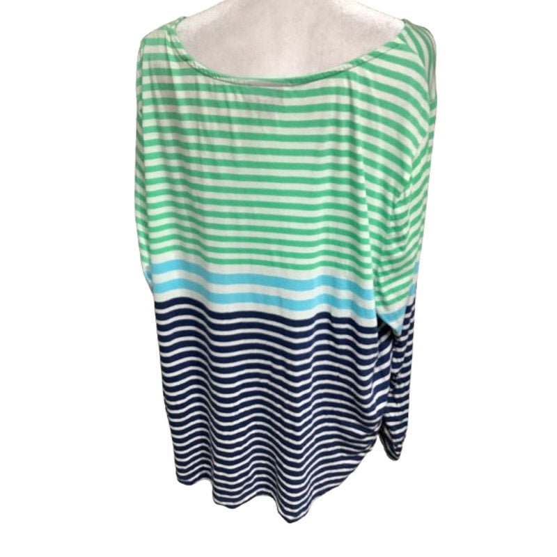 J.Jill Pima Cotton Long Sleeve Striped Tee, Size 3X – Minimalist, Preppy, Soft