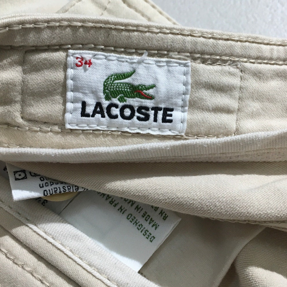 Lacoste Beige Cargo Bermuda Shorts Size 34/S - Preppy, Casual, Sporty